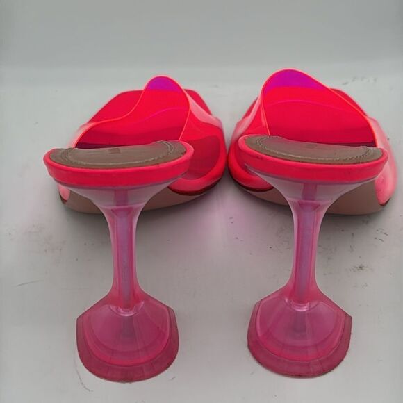 Amina Muaddi Lupita Glass Slide Sandals PVC Pink Size 39/ US 9 - Picture 5 of 12